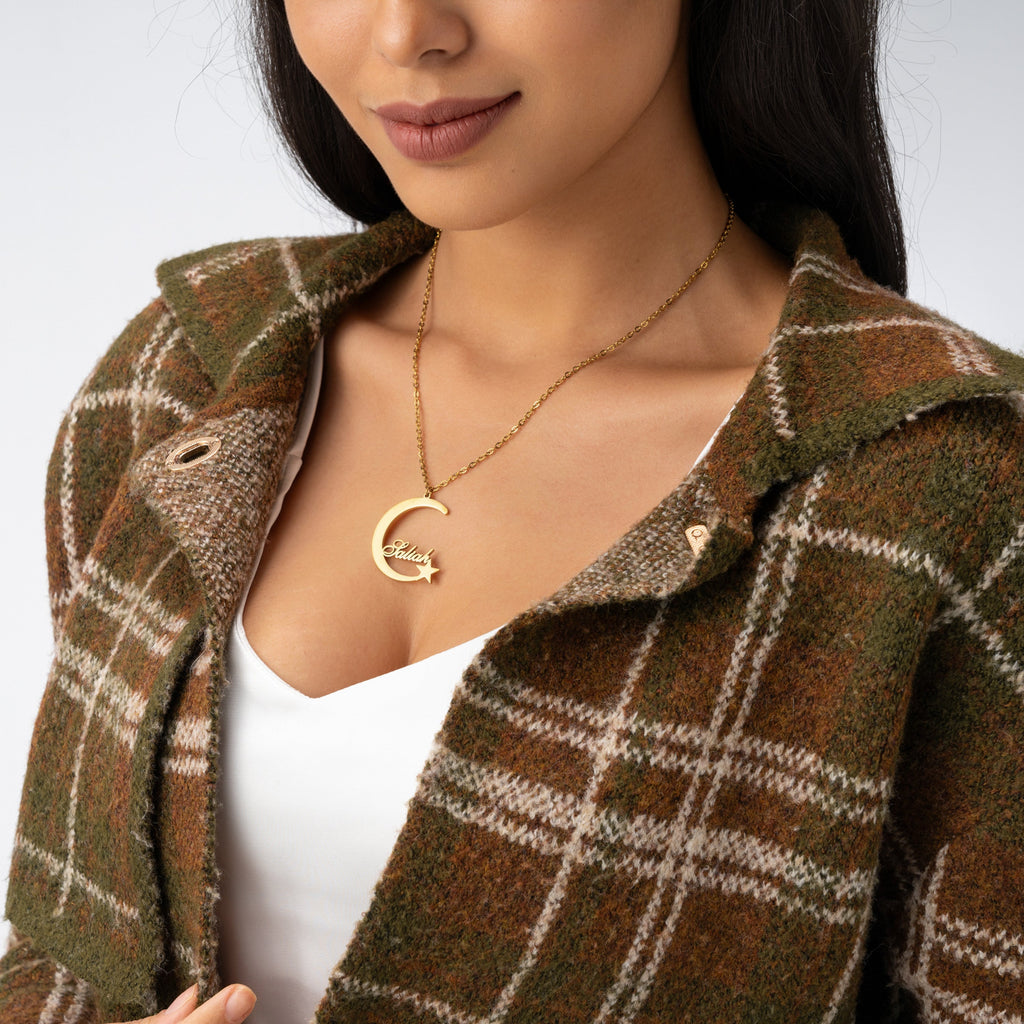 Collar Luna y Estrella con Nombre