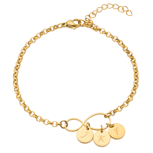 Pulsera Infinito con Iniciales Personalizadas