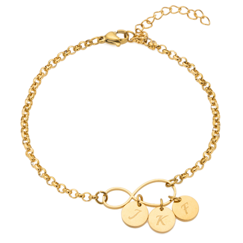 Pulsera Infinito con Iniciales Personalizadas
