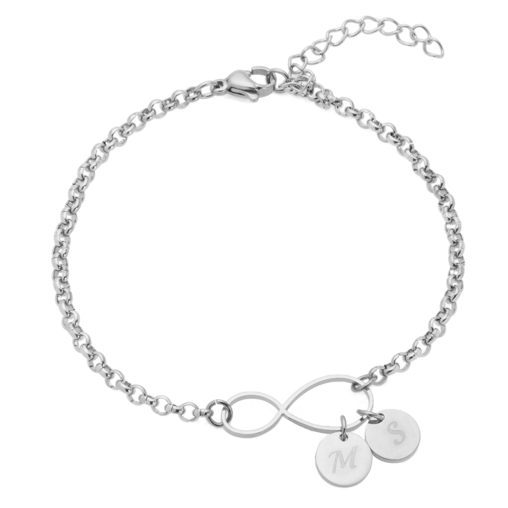 Pulsera Infinito con Iniciales Personalizadas