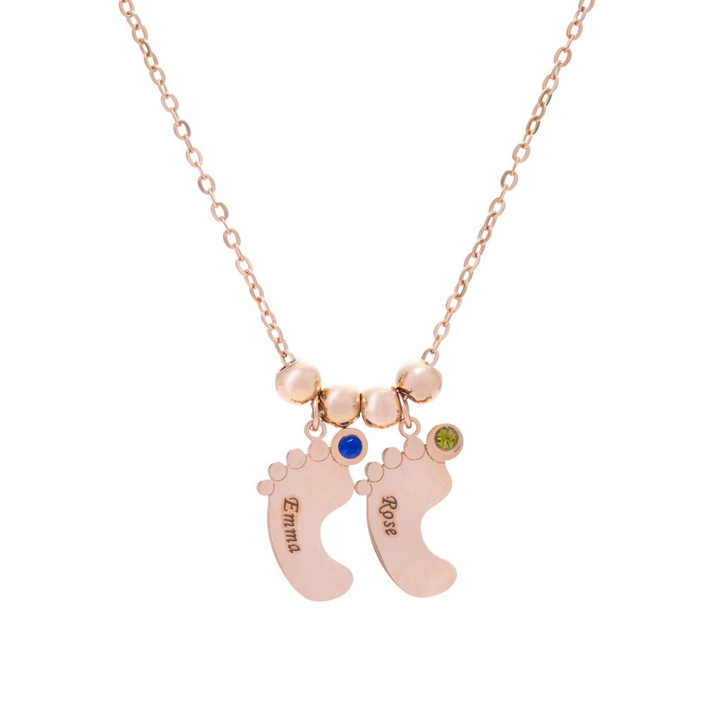 Collar con Colgante de Pies de Bebé Personalizables