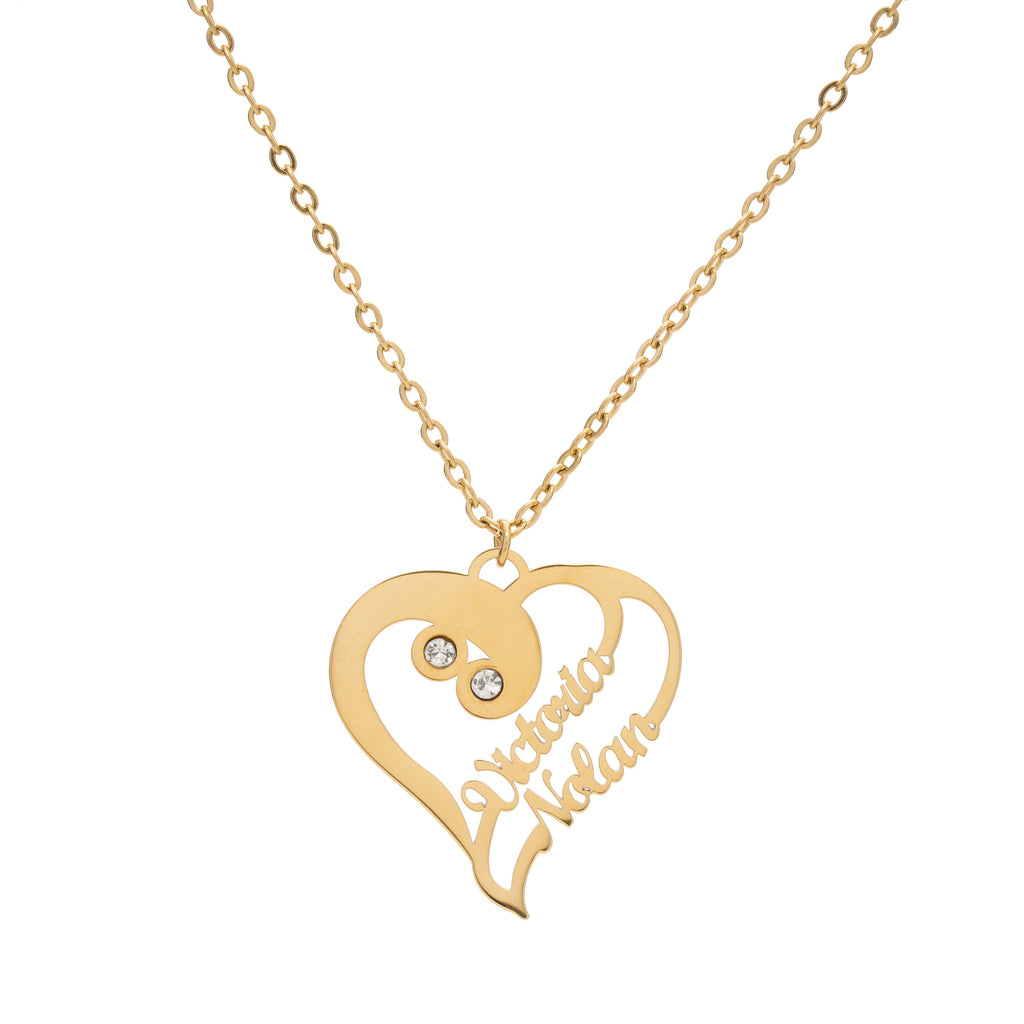 Collar de Doble Corazón Personalizado