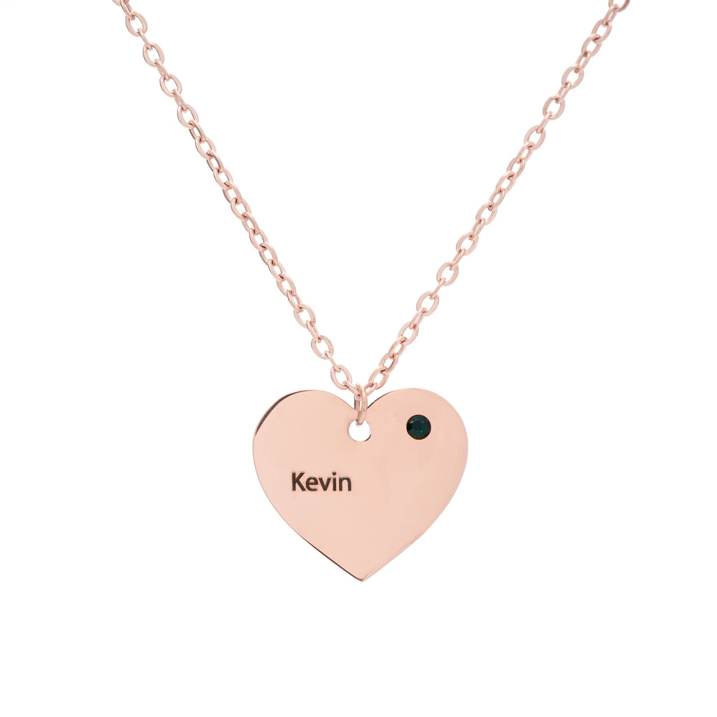 Colgante de Corazón Personalizado con Gema Natal