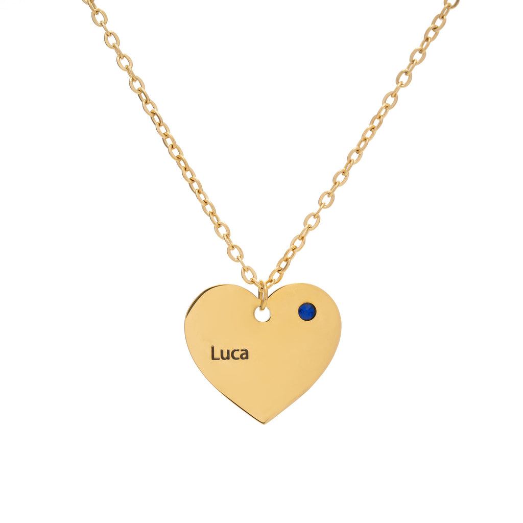 Colgante de Corazón Personalizado con Gema Natal