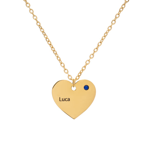 Colgante de Corazón Personalizado con Gema Natal
