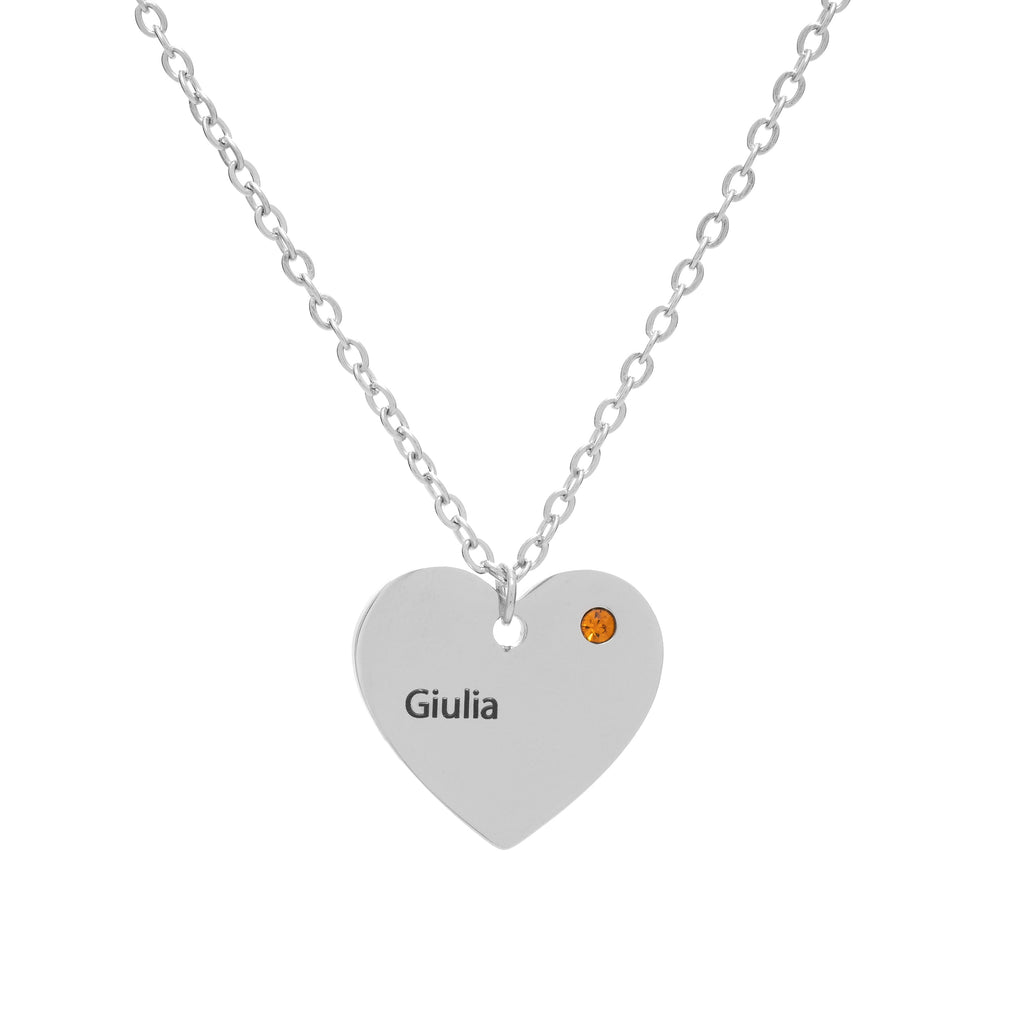 Colgante de Corazón Personalizado con Gema Natal
