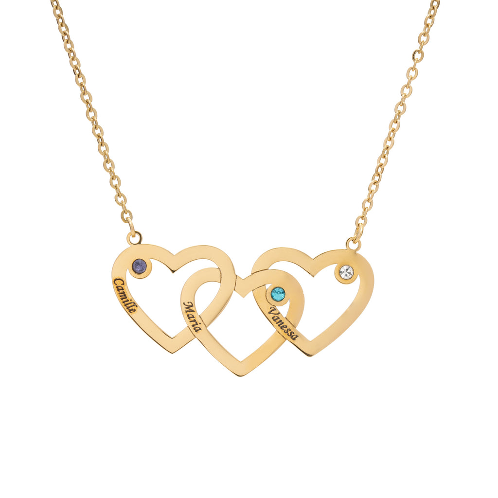 Collar de Triple Corazón Personalizado