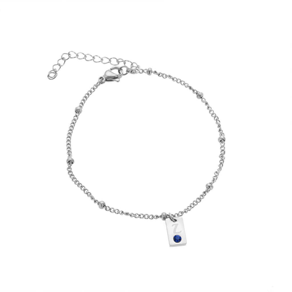 Pulsera con Iniciales y Piedras Personalizadas