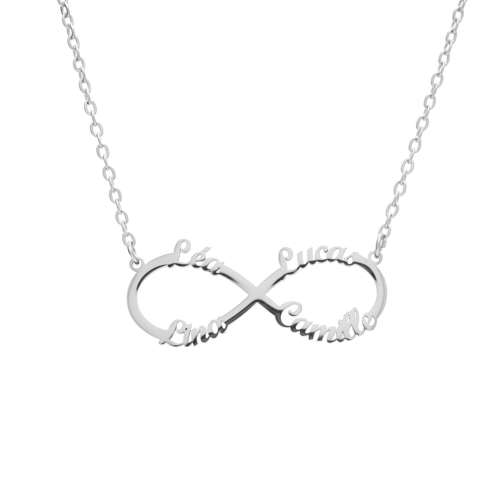 Collar Infinito con 4 Nombres