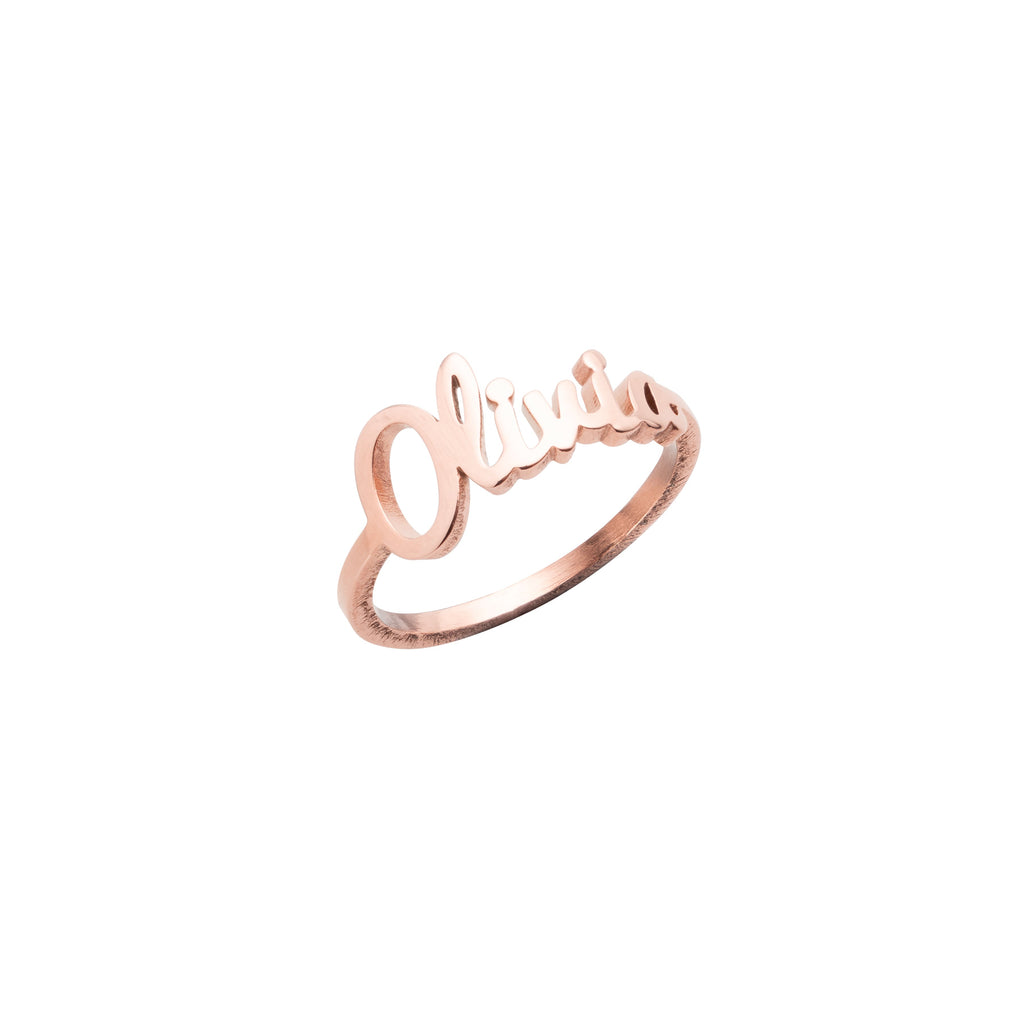 Anillo con Nombre en Cursiva Personalizado