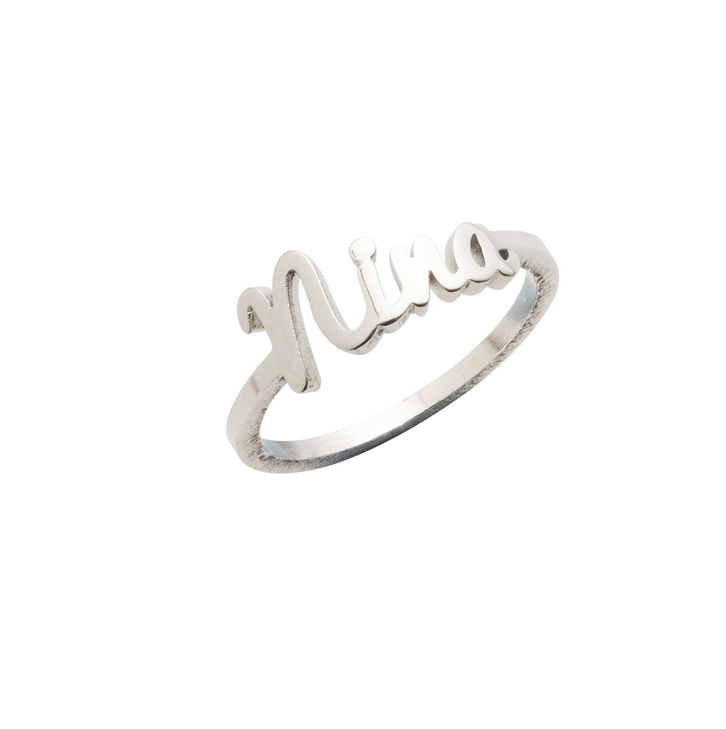 Anillo con Nombre en Cursiva Personalizado