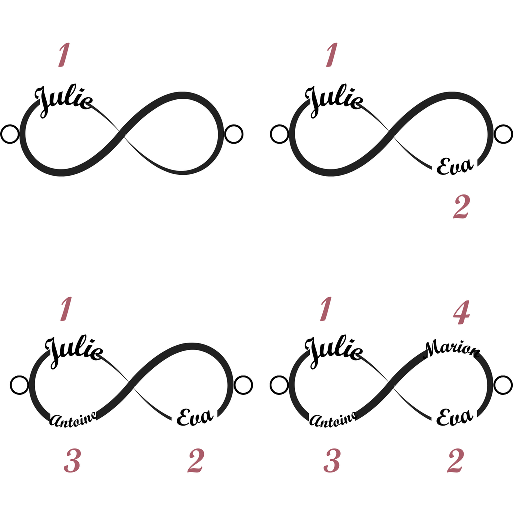 Pulsera Infinito con Nombres Grabados