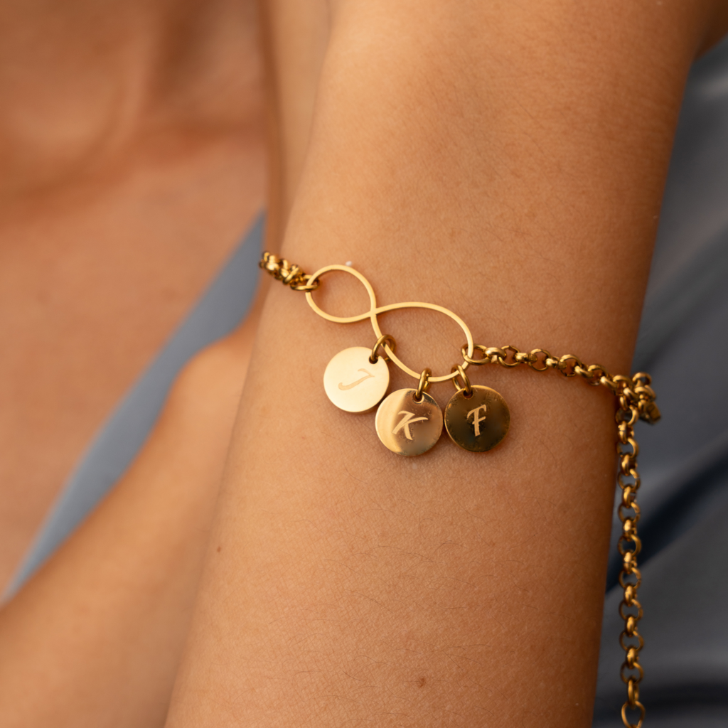 Pulsera Infinito con Iniciales Personalizadas