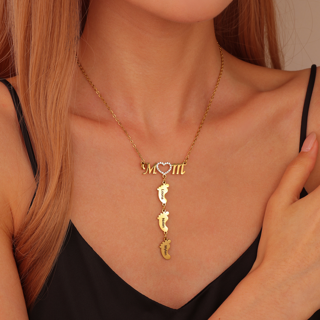 Collar personalizado de pies de bebé