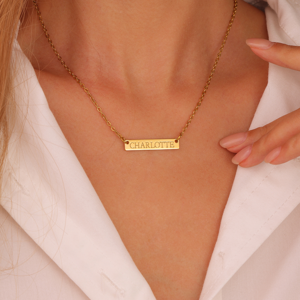 Collar de barra grabada