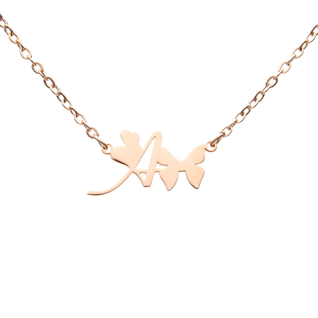Collar Personalizable con Inicial, Mariposa y Corazón