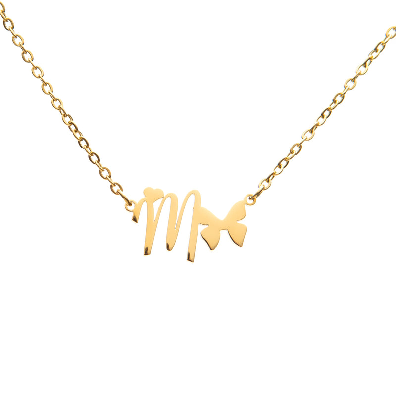 Collar Personalizable con Inicial, Mariposa y Corazón